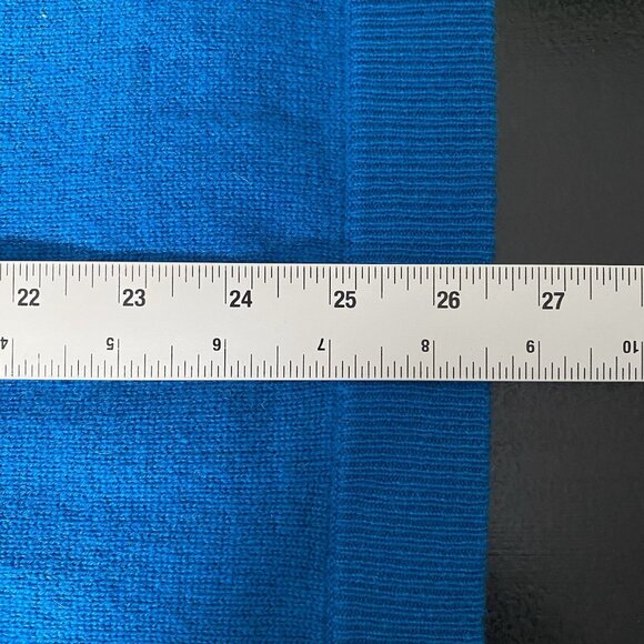 Magaschoni 100% Cashmere Sweater M Roll Turtleneck Cobalt Blue Grey Quiet Luxury - Picture 15 of 15